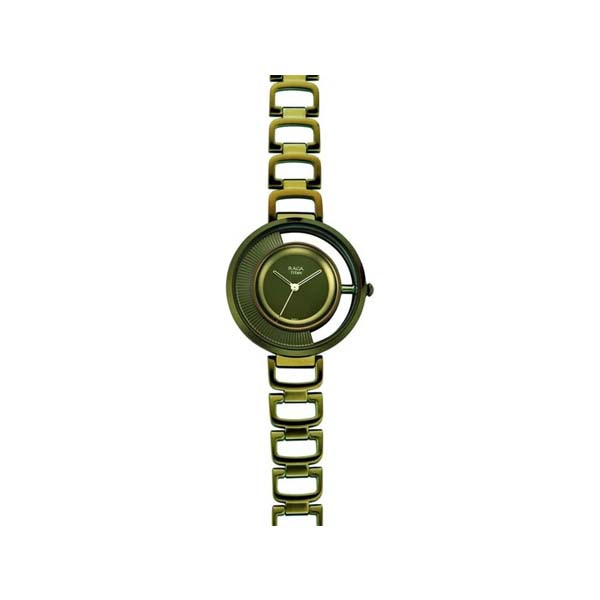 Titan Raga Moments Of Joy Green Dial Women Watch With Metal Strap (NT95140QM01)