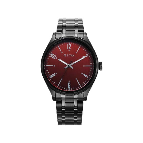 Titan Wrist Wit Quartz Analog Brown Dial Stainless Steel Strap Watch for Men (1802NM02)