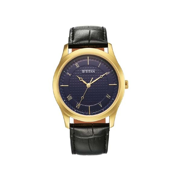 Titan Karishma Blue Dial Analog Leather Strap watch for Men (NT1823YL02)