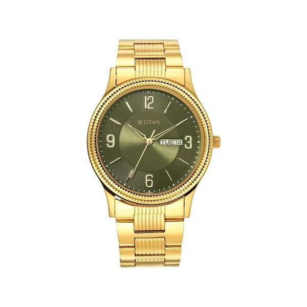 Titan Karishma Green Dial Analog Stainless Steel Strap watch for Men (NT1650YM08)
