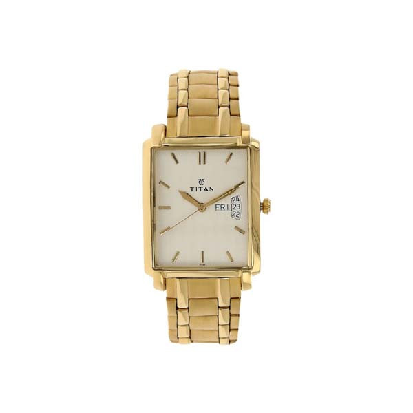 Titan Analog with Day and Date Silver Dial Quartz Stainless Steel Strap Watch for Men (NT1506YM01)