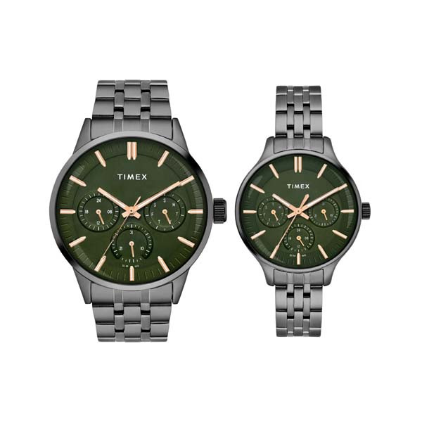 TIMEX Pairs Green Round Dial Analog Watch (TW00PR318)