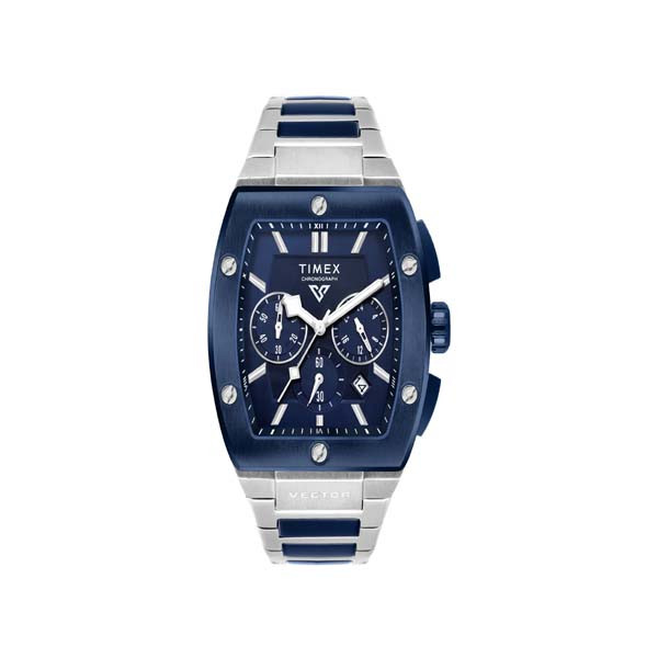 TIMEX Vector Men Blue Rectangle Chronograph Dial Analog Watch (TWEG26202)
