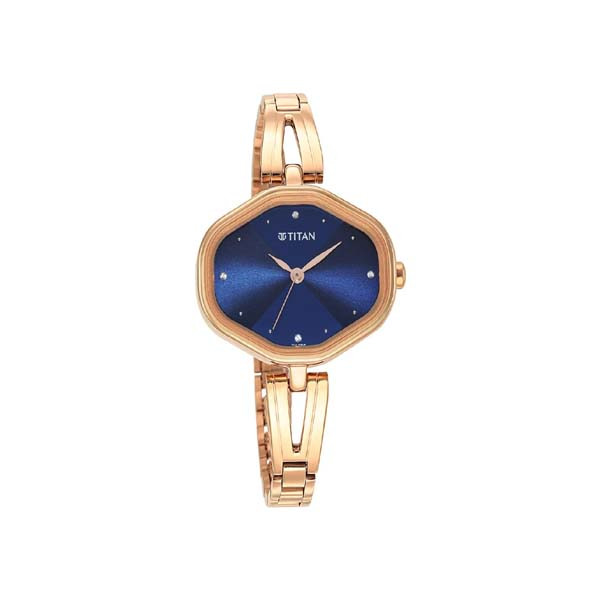 Titan Karishma Blue Dial Metal Strap Watch for Women (NT2680WM01)