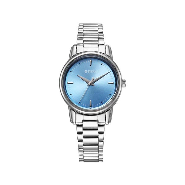 Titan Karishma Quartz Analog Blue Dial Silver Stainless Steel Strap Watch For Women (NT2760SM02)