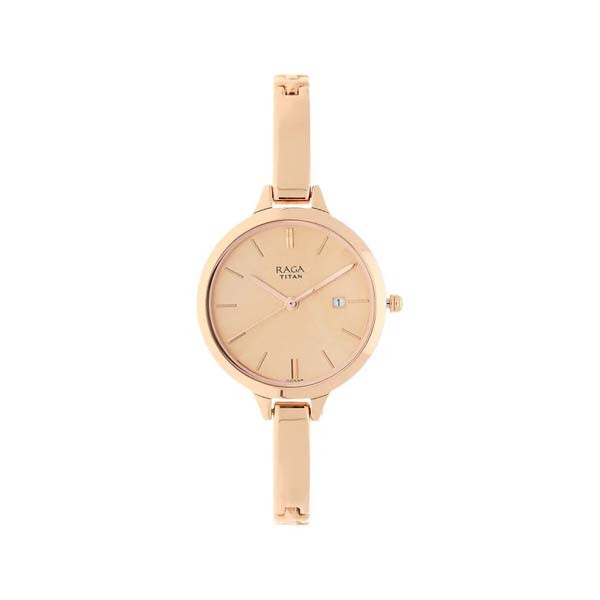 Titan Raga Viva Rose Gold Dial Women Watch With Metal Strap (NT2578WM01)