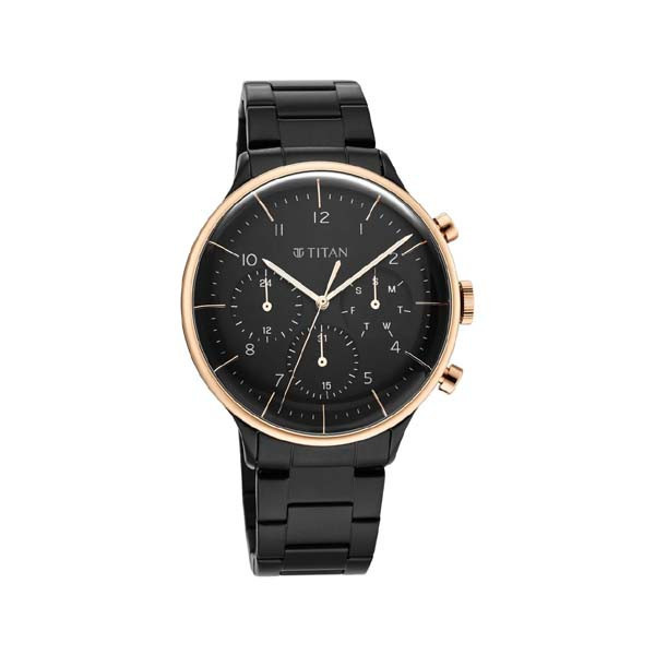 Titan Urban Magic Black Dial Analog Stainless Steel Strap watch for Men (NT90102KM01)