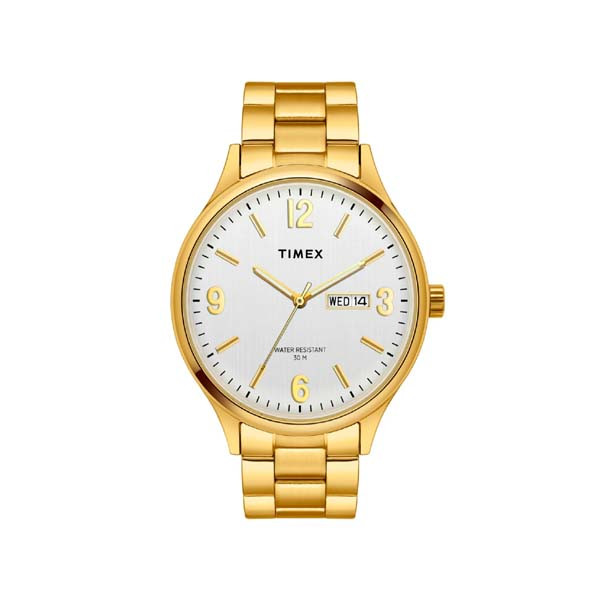 Timex Men Analog Silver Round Brass Dial Watch (TWEG18421)